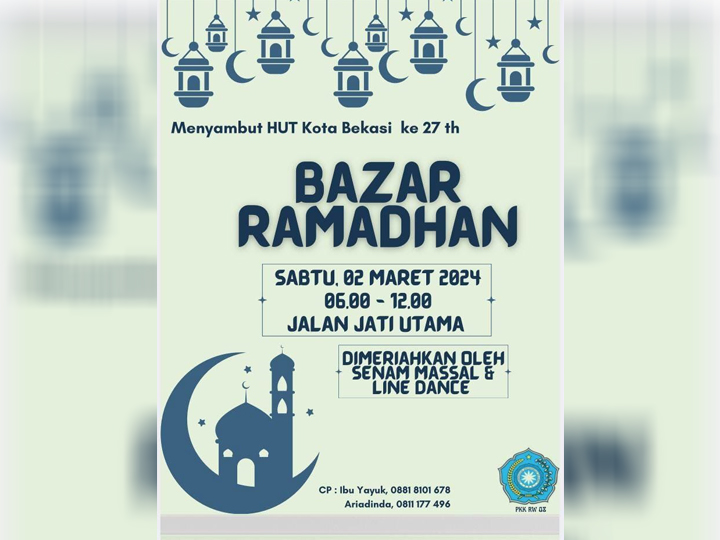 Pamflet Bazar Ramdhan Jatibening Baru.