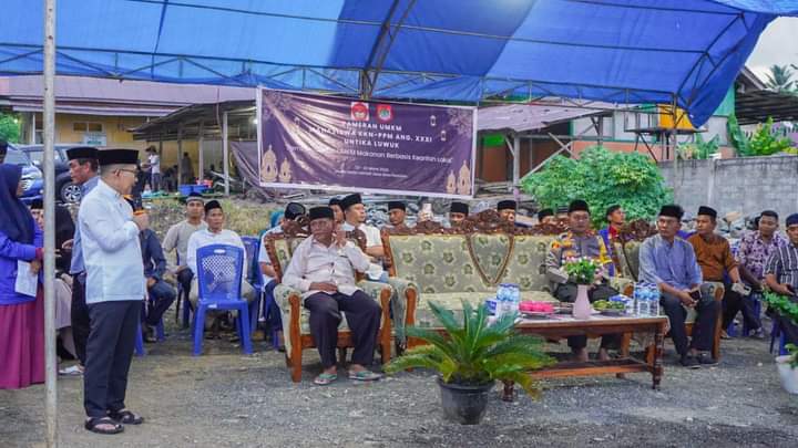 Bupati Banggai saat menyampaikan sambutannya dalam acara safari Ramadhan.