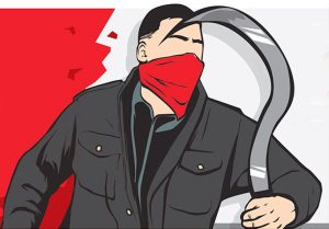 Ilustrasi Membawa Clurit.
