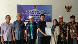 Hj. Siti Hajar saat mendaftar ke Kantor DPD Partai Nasdem.