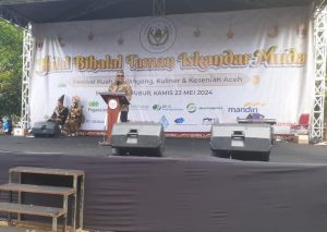 Pj Gubernur Aceh, Gustami Hamzah saat menyampaikan sambutannya.