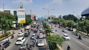 terpantau Padat, salah satu titik rawan macet di wilayah Kota Bekasi. (ist)
