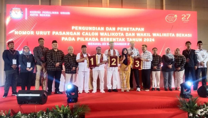 KPU Kota Bekasi Resmi Menetapkan Nomor Urut Paslon Walikota dan Wakil Walikota Bekasi 1 IMG 20240923 WA0064